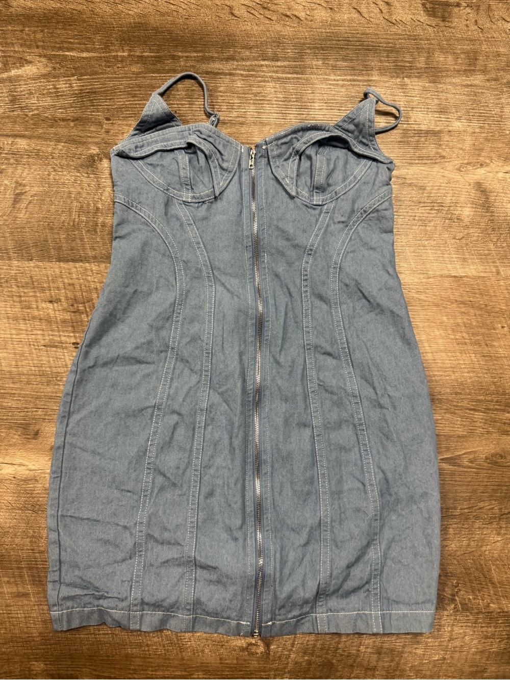PrettyLittleThing Denim Mini Dress Size 0